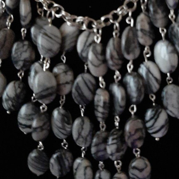 Zebra Jasper Bib Necklace - Picture 2 of 3